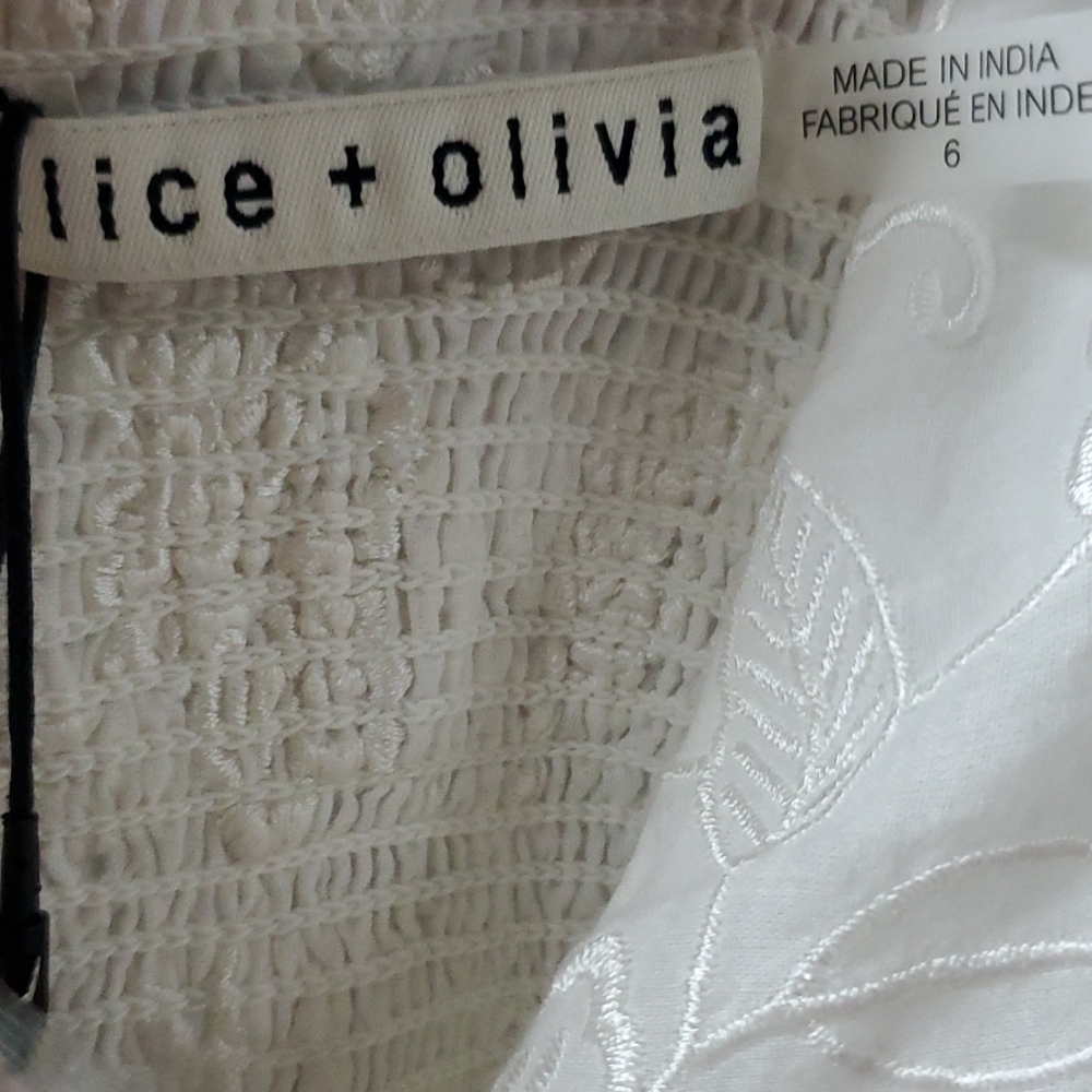 Alice + Olivia Stori White Cotton Sundress 6 NWT - Picture 5 of 10